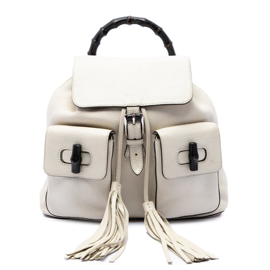 Gucci Grained Calfskin Bamboo Tassel Backpack