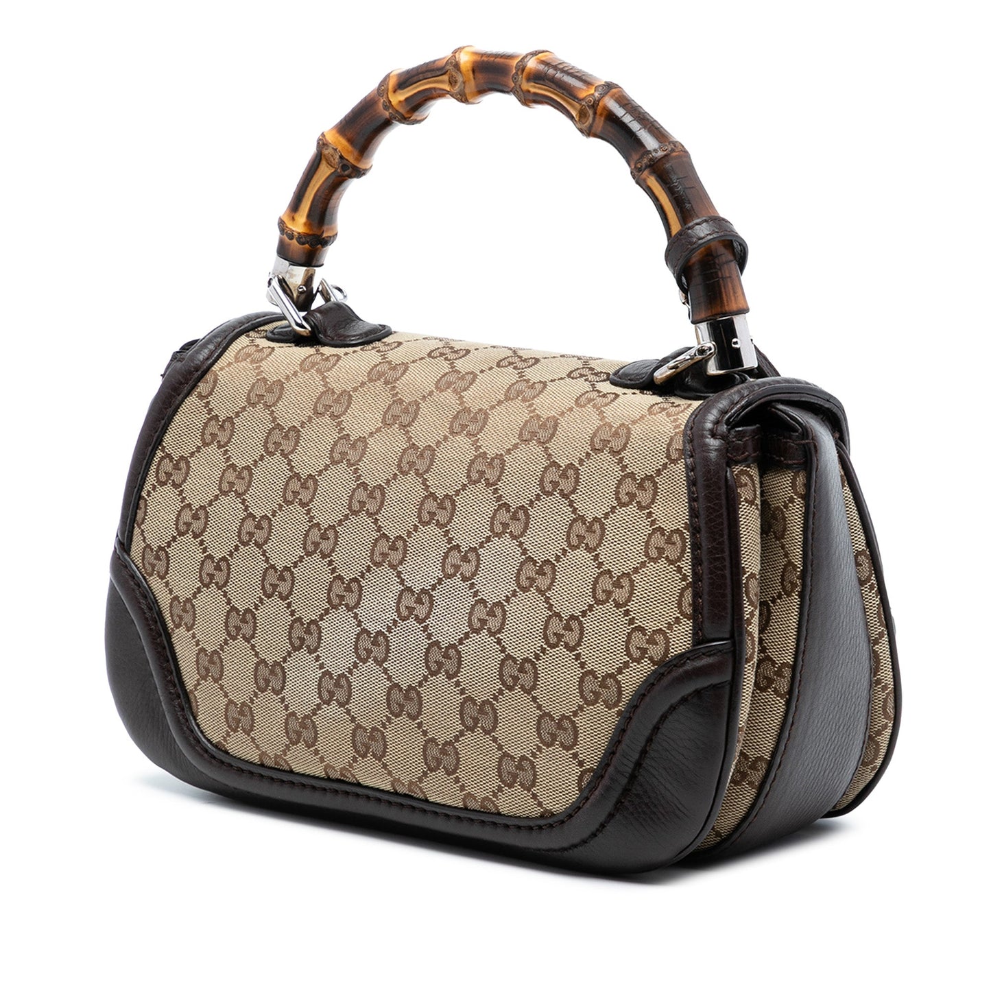 Gucci Medium GG Canvas New Bamboo Top Handle Bag