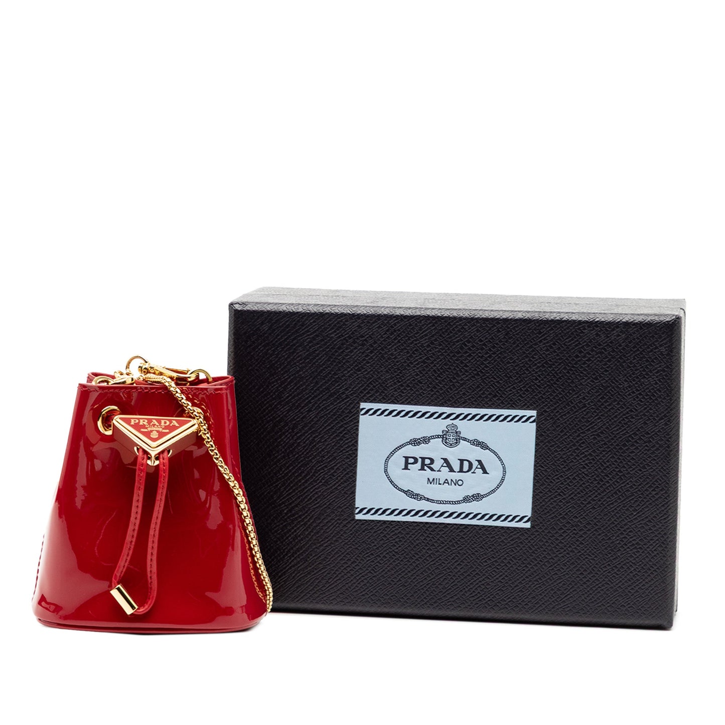 Prada Mini Patent Drawstring Pouch