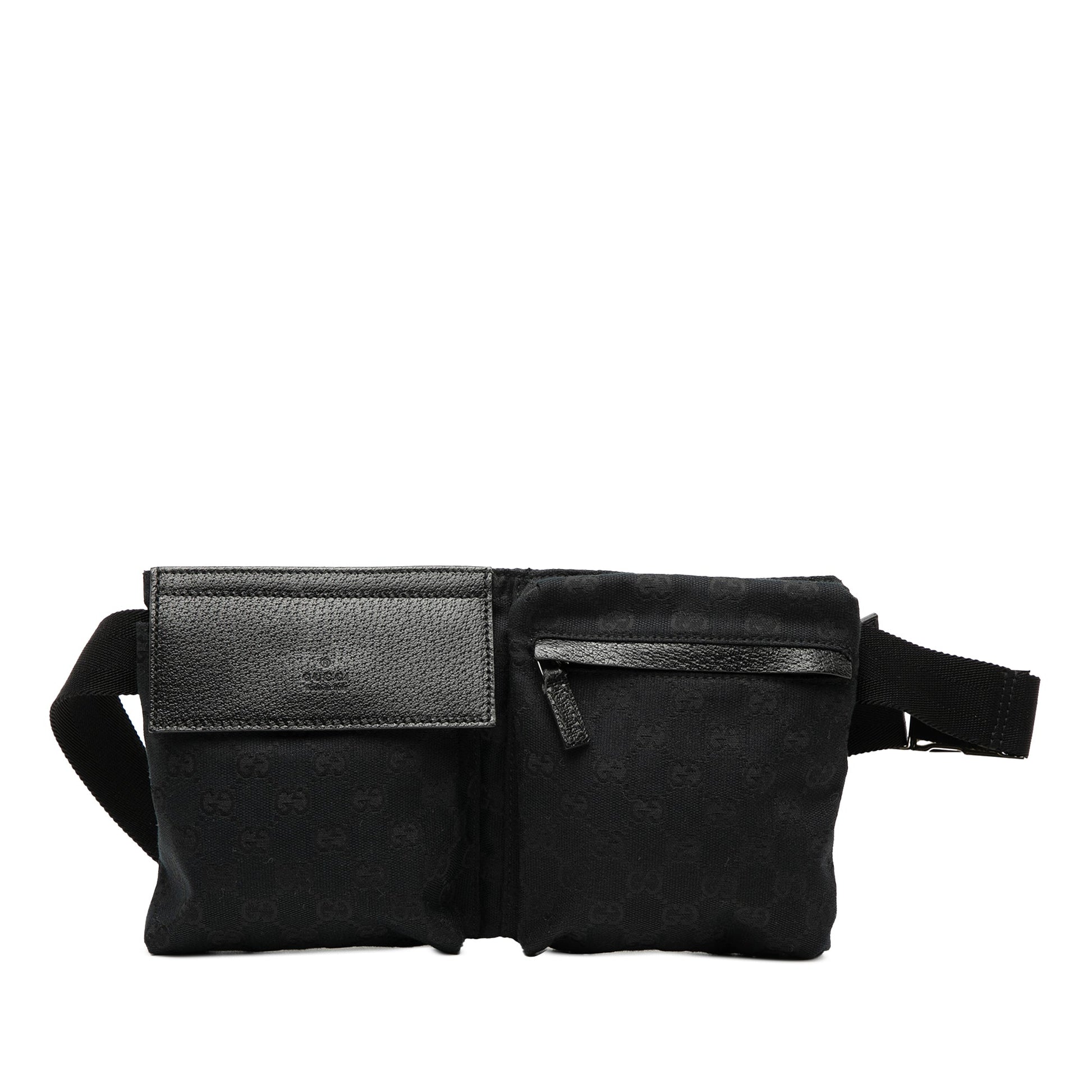 Gucci GG Canvas Double Pocket Belt Bag