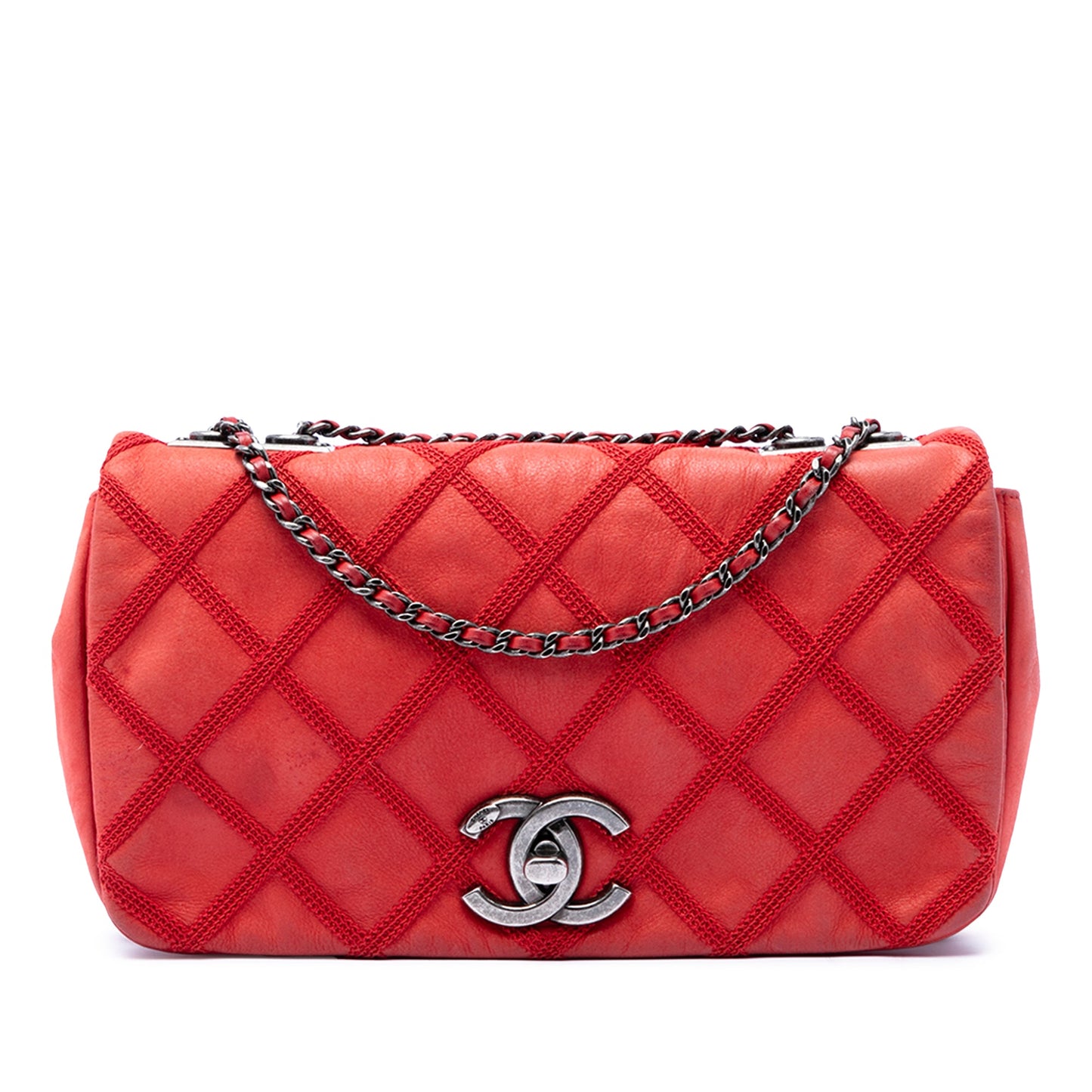 Chanel Small Nubuck Diamond Stitch Chain Flap