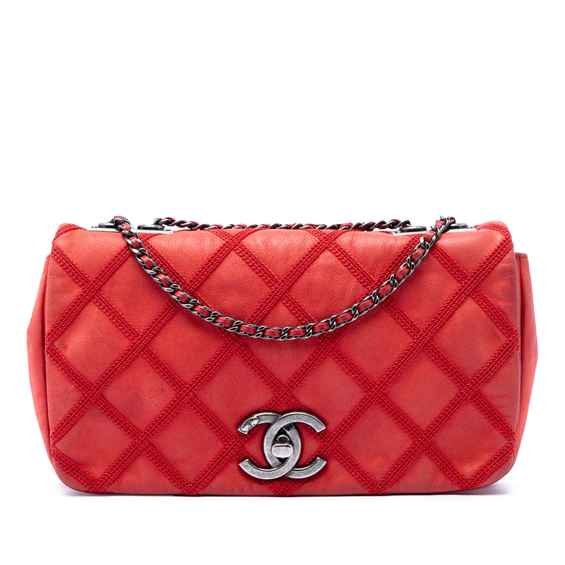 Chanel Small Nubuck Diamond Stitch Chain Flap
