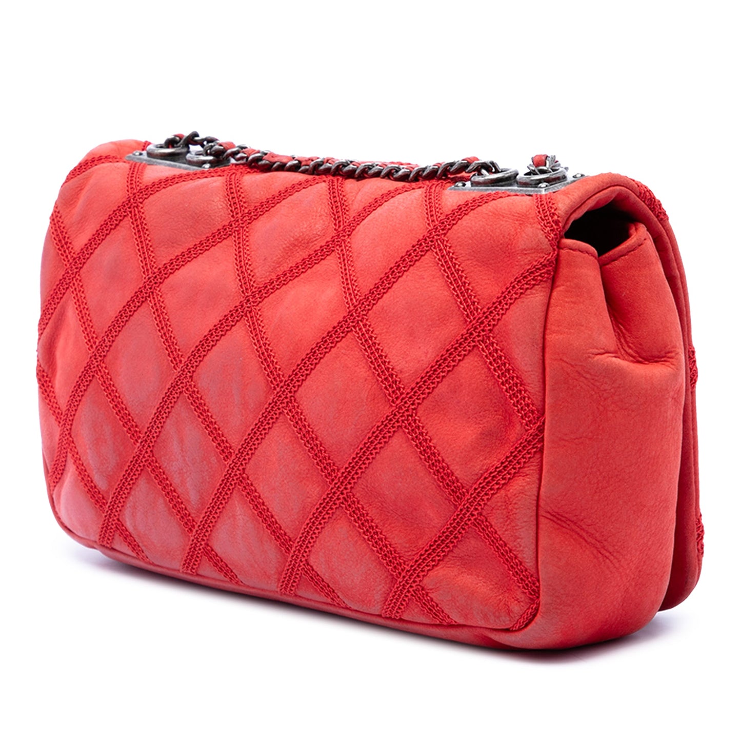 Chanel Small Nubuck Diamond Stitch Chain Flap