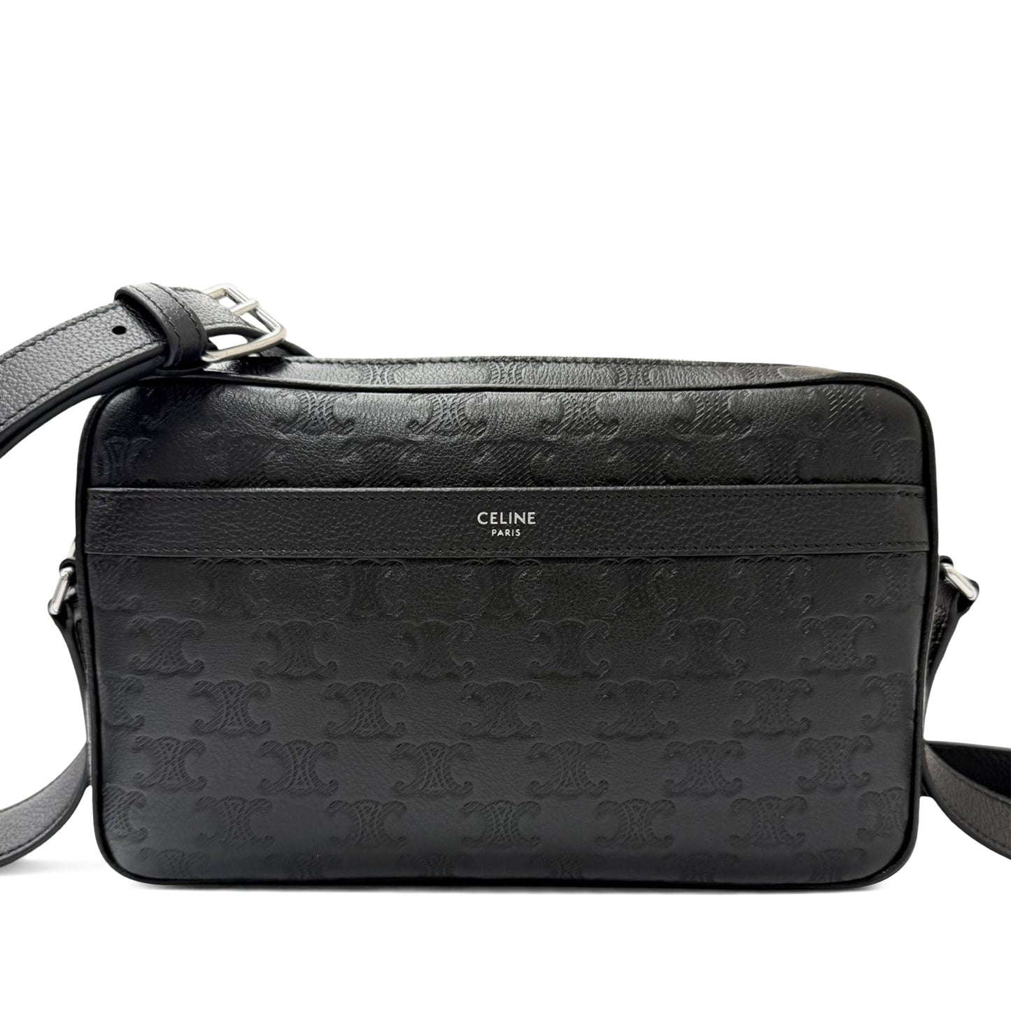 Celine Medium Triomphe Embossed Calfskin Messenger Bag