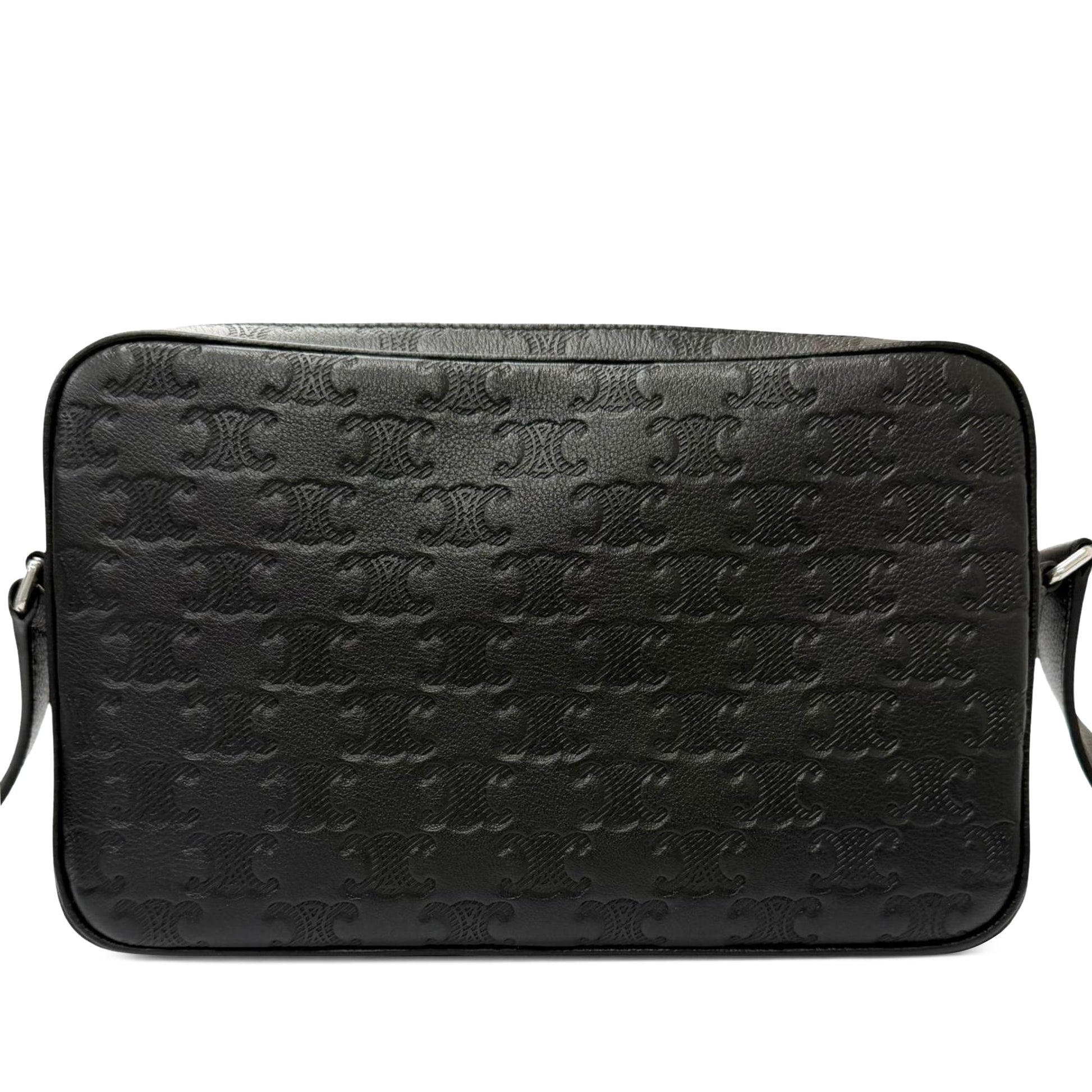 Celine Medium Triomphe Embossed Calfskin Messenger Bag