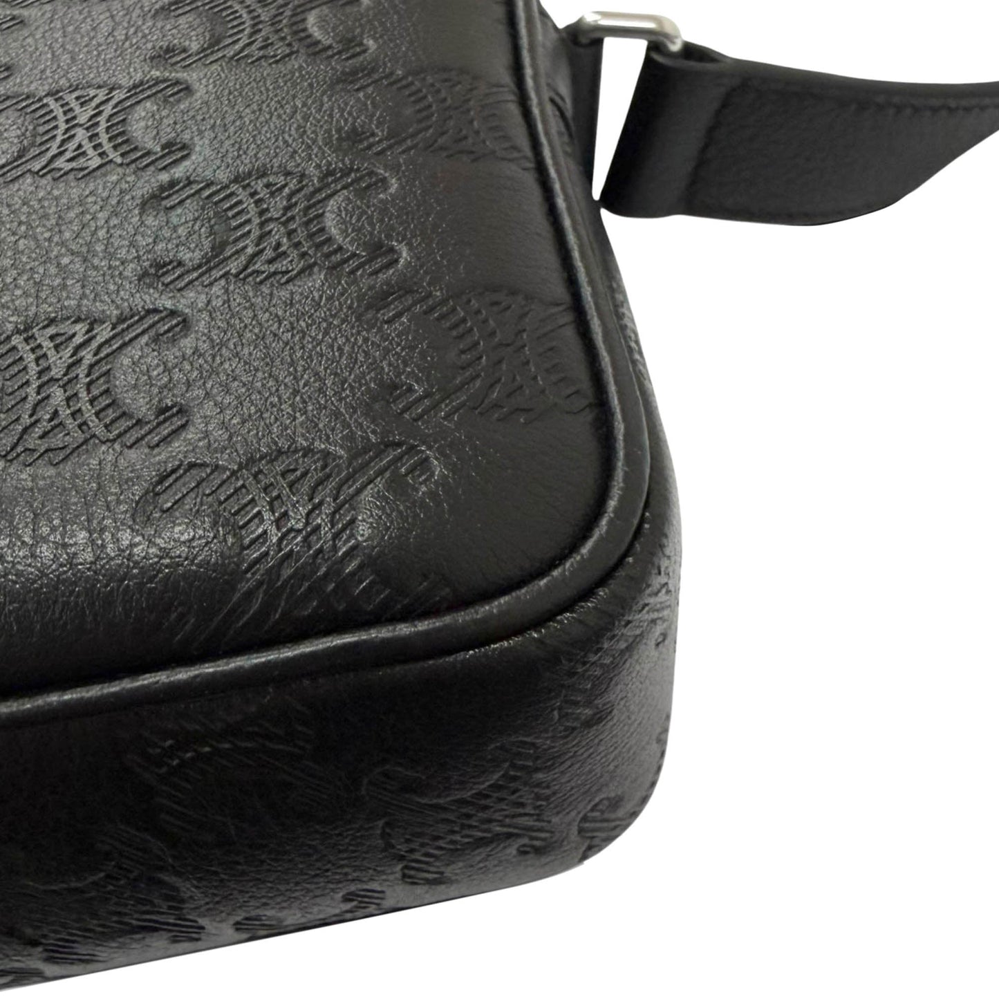 Celine Medium Triomphe Embossed Calfskin Messenger Bag