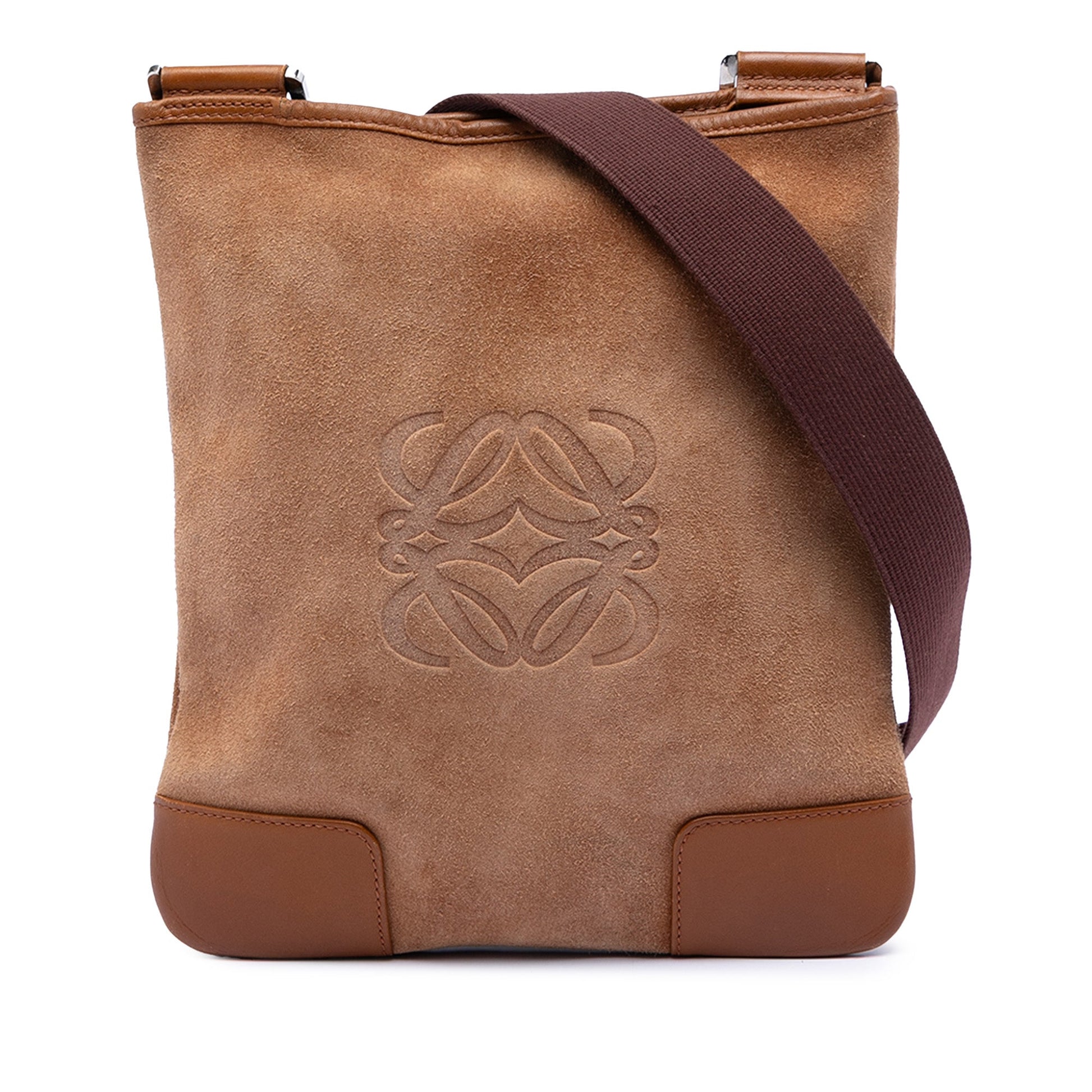 LOEWE Suede Anagram Crossbody