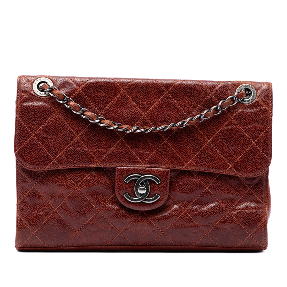 Chanel Medium Quilted Glazed Caviar Crave Flap — Brown