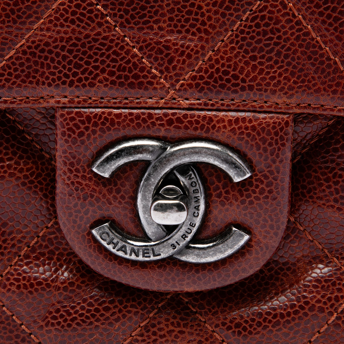 Chanel Medium Quilted Glazed Caviar Crave Flap — Brown