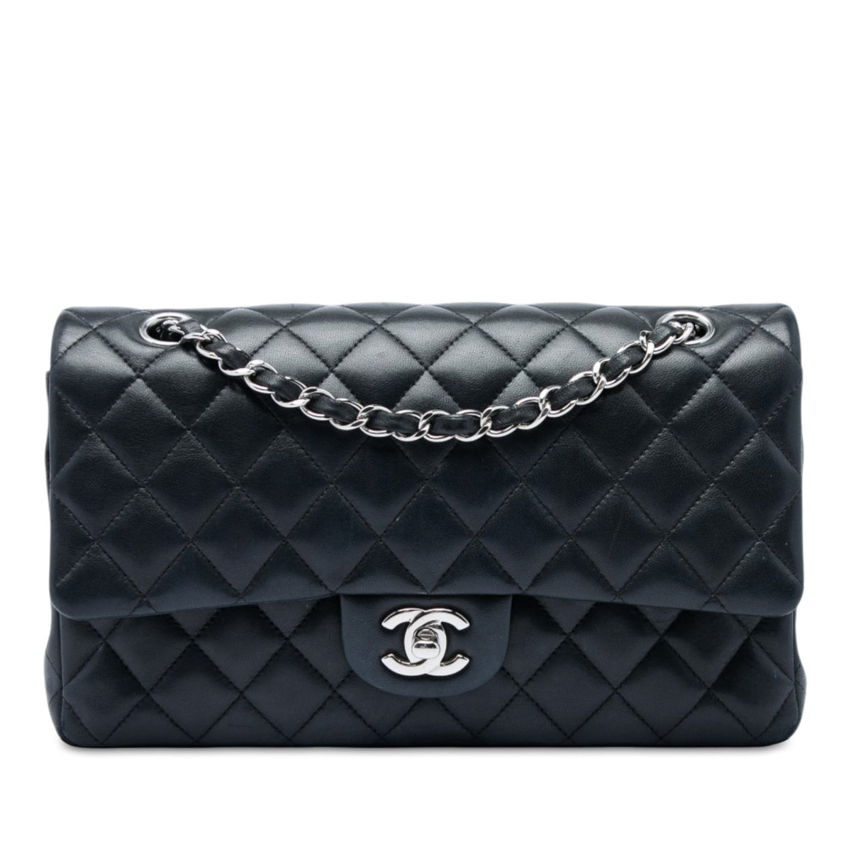 Chanel Medium Classic Lambskin Double Flap — Black
