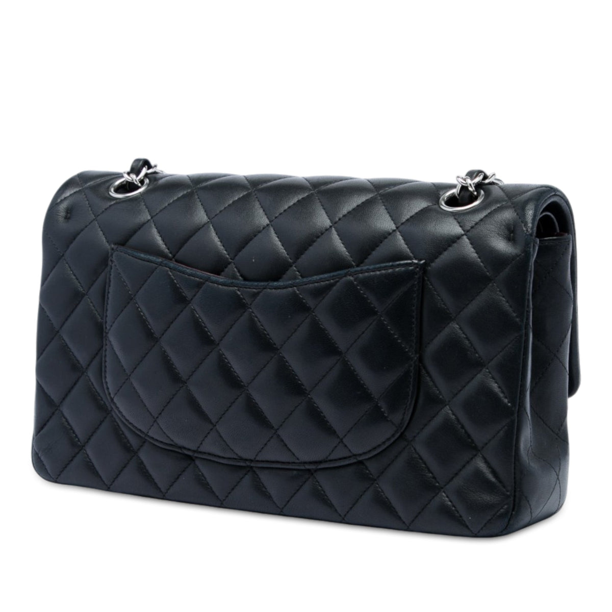 Chanel Medium Classic Lambskin Double Flap — Black