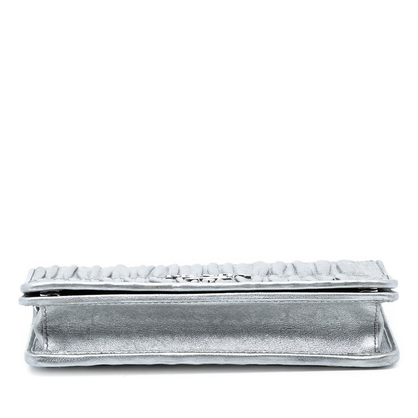 Metallic Nappa Gaufre Wallet On Chain
