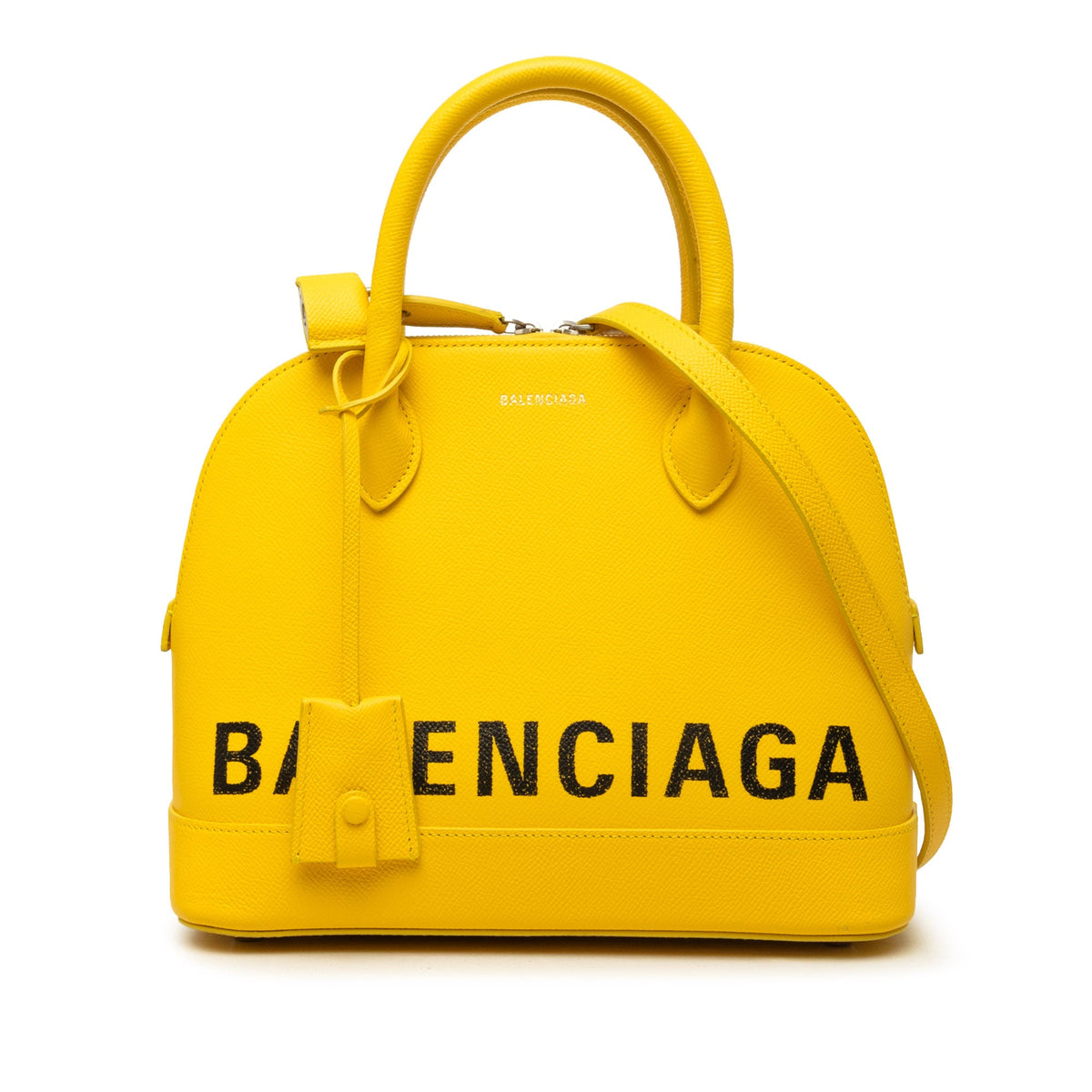 Balenciaga Grained Calfskin Ville Top Handle Bag S — Yellow