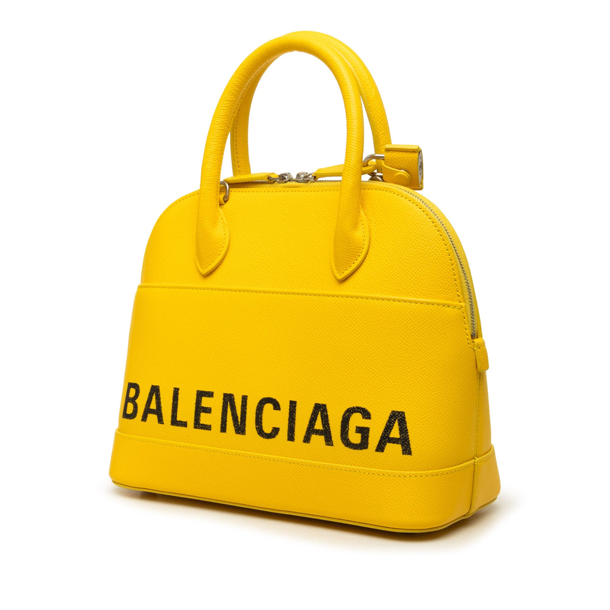 Balenciaga Grained Calfskin Ville Top Handle Bag S — Yellow