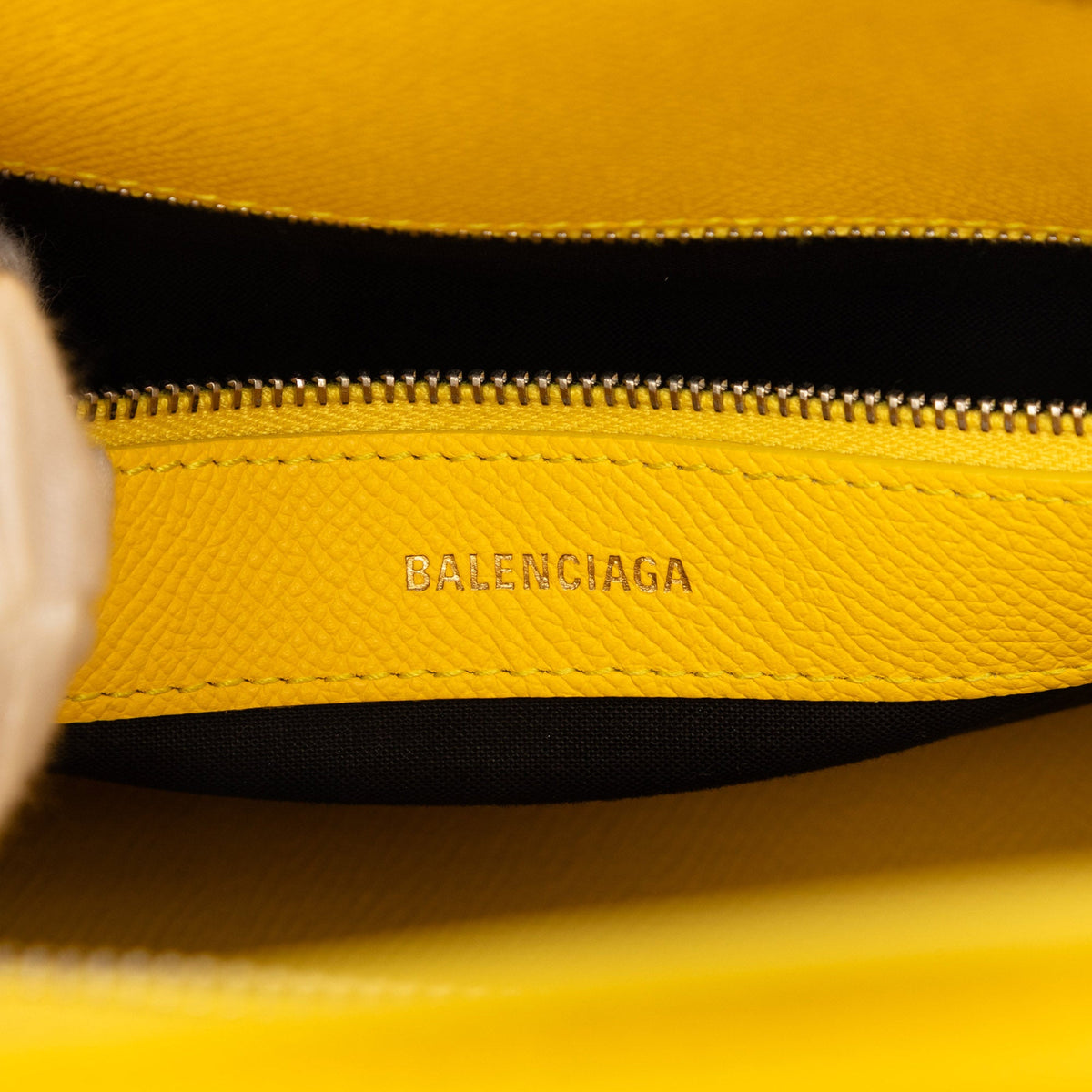 Balenciaga Grained Calfskin Ville Top Handle Bag S — Yellow