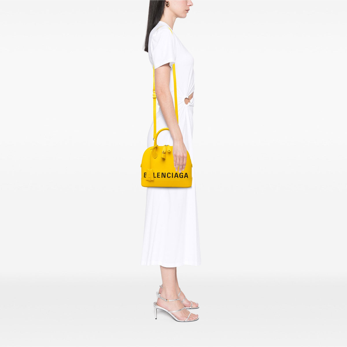 Balenciaga Grained Calfskin Ville Top Handle Bag S — Yellow