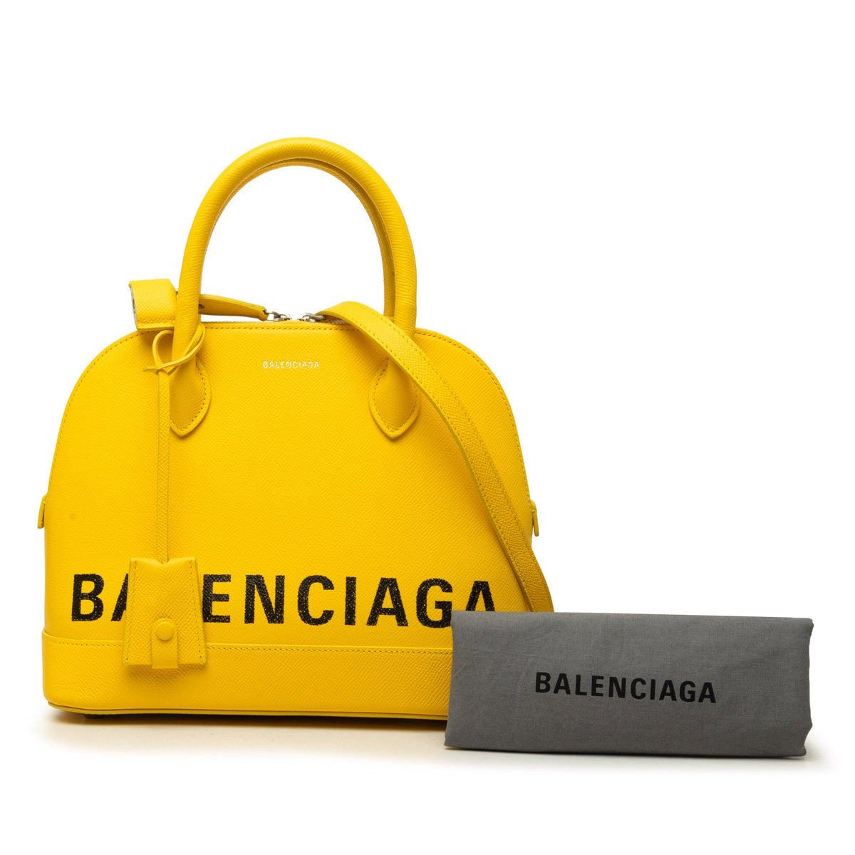Balenciaga Grained Calfskin Ville Top Handle Bag S — Yellow