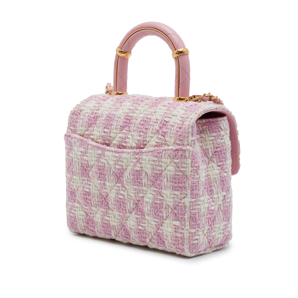 Chanel Quilted Tweed Crush Top Handle Flap