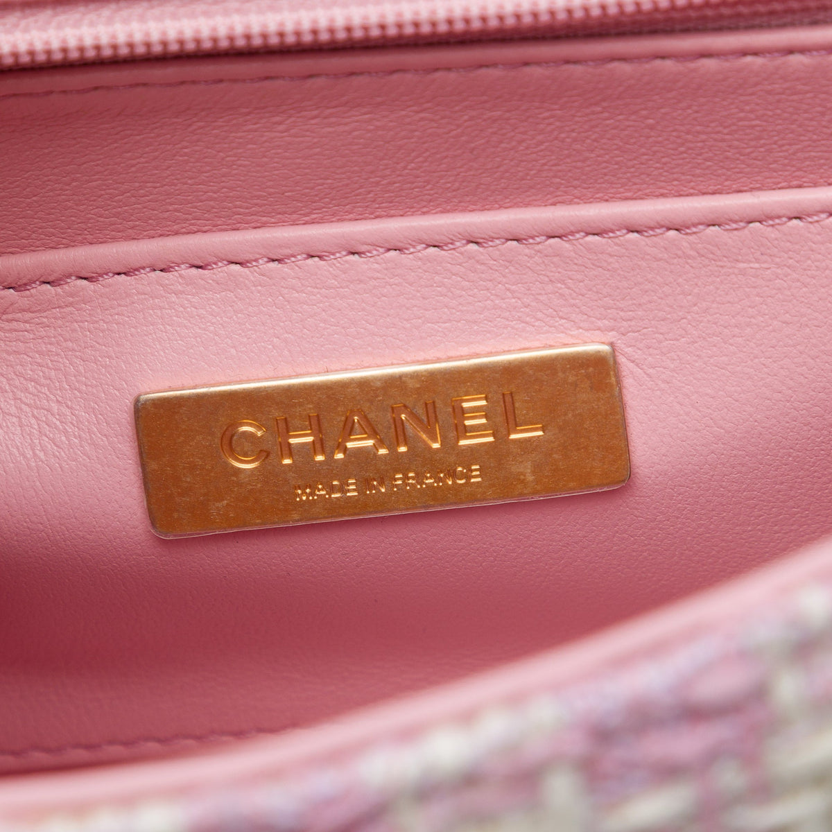 Chanel Quilted Tweed Crush Top Handle Flap