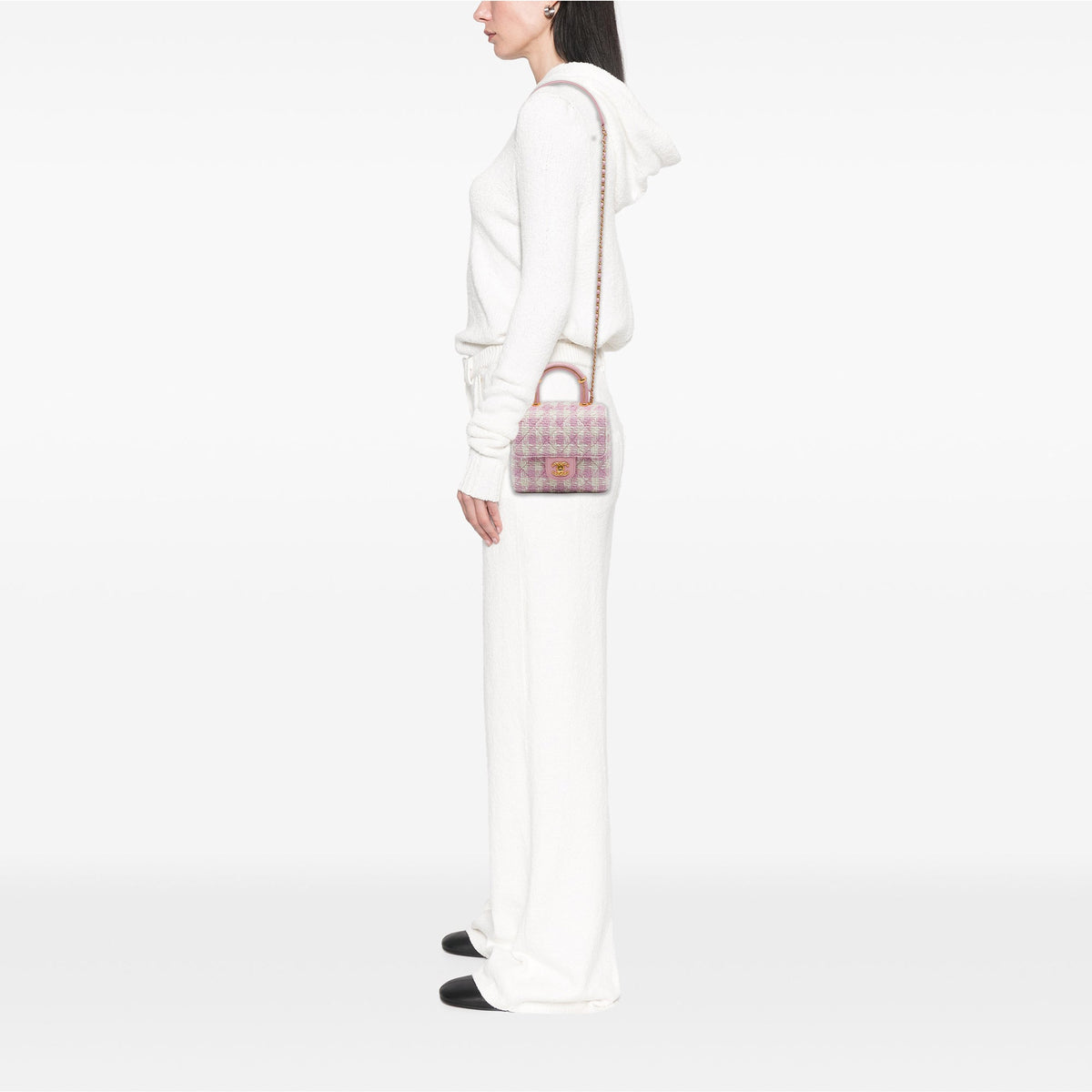 Chanel Quilted Tweed Crush Top Handle Flap