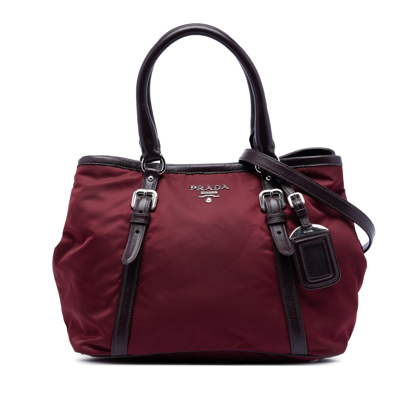Prada Vitello Daino Trimmed Tessuto Satchel