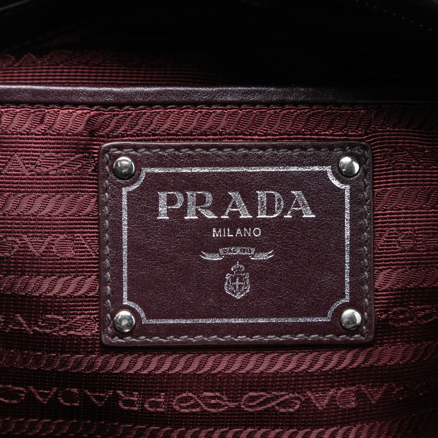 Prada Vitello Daino Trimmed Tessuto Satchel