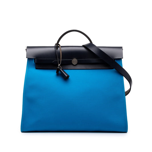 Hermès Toile Herbag Zip 39 — Blue