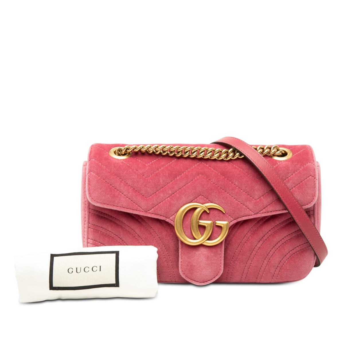 Gucci Medium GG Marmont Matelasse Velvet Shoulder Bag