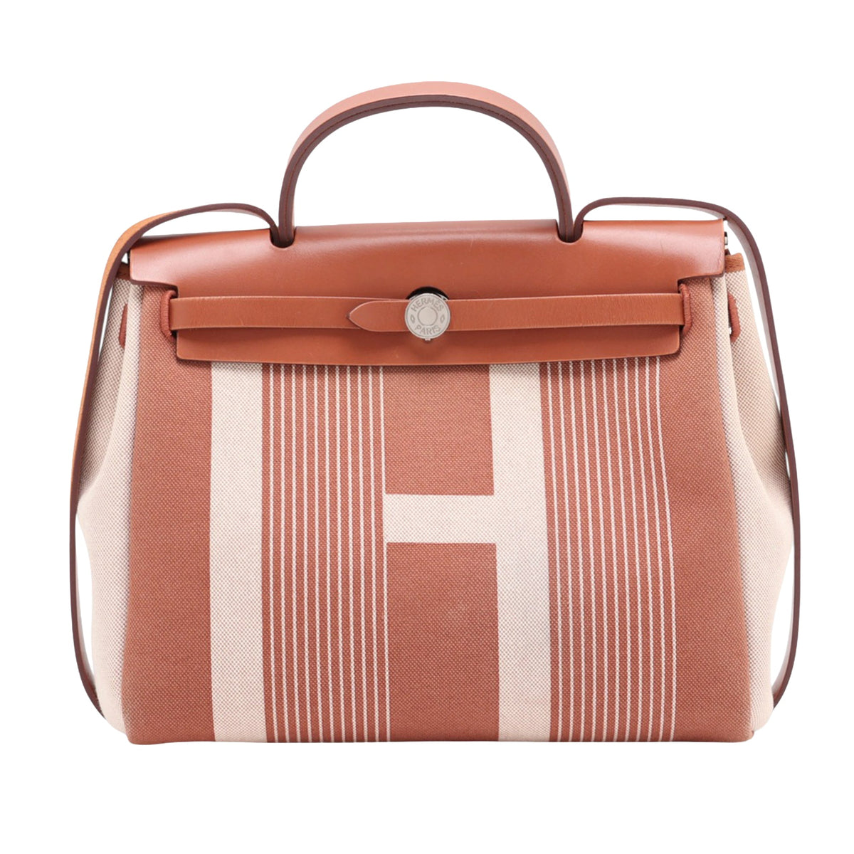 Hermès Toile H Vibration Herbag Zip 31 — Beige