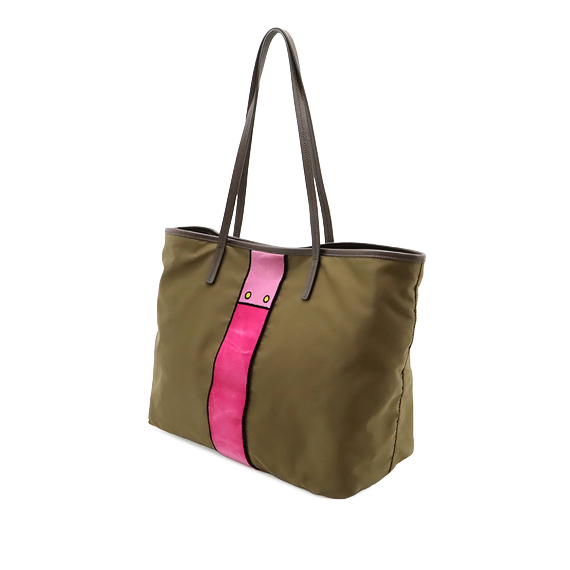 Prada Saffiano Trimmed Tessuto Velluto Ricamo Trompe L oeil Tote