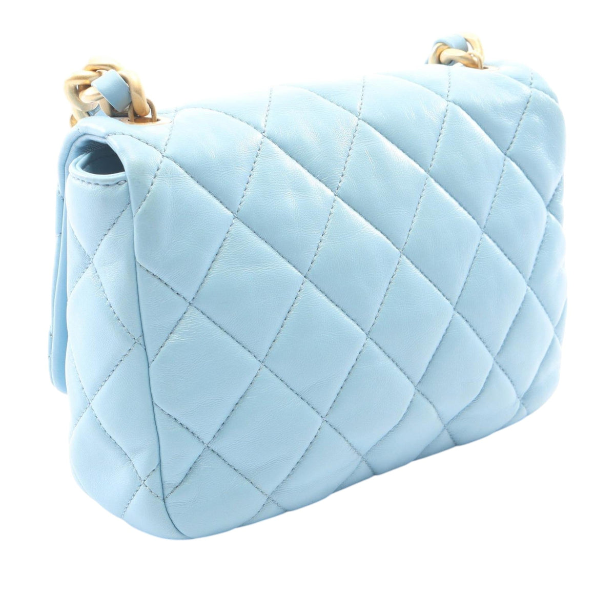 Chanel Mini Quilted Lambskin Lacquered Chain Flap