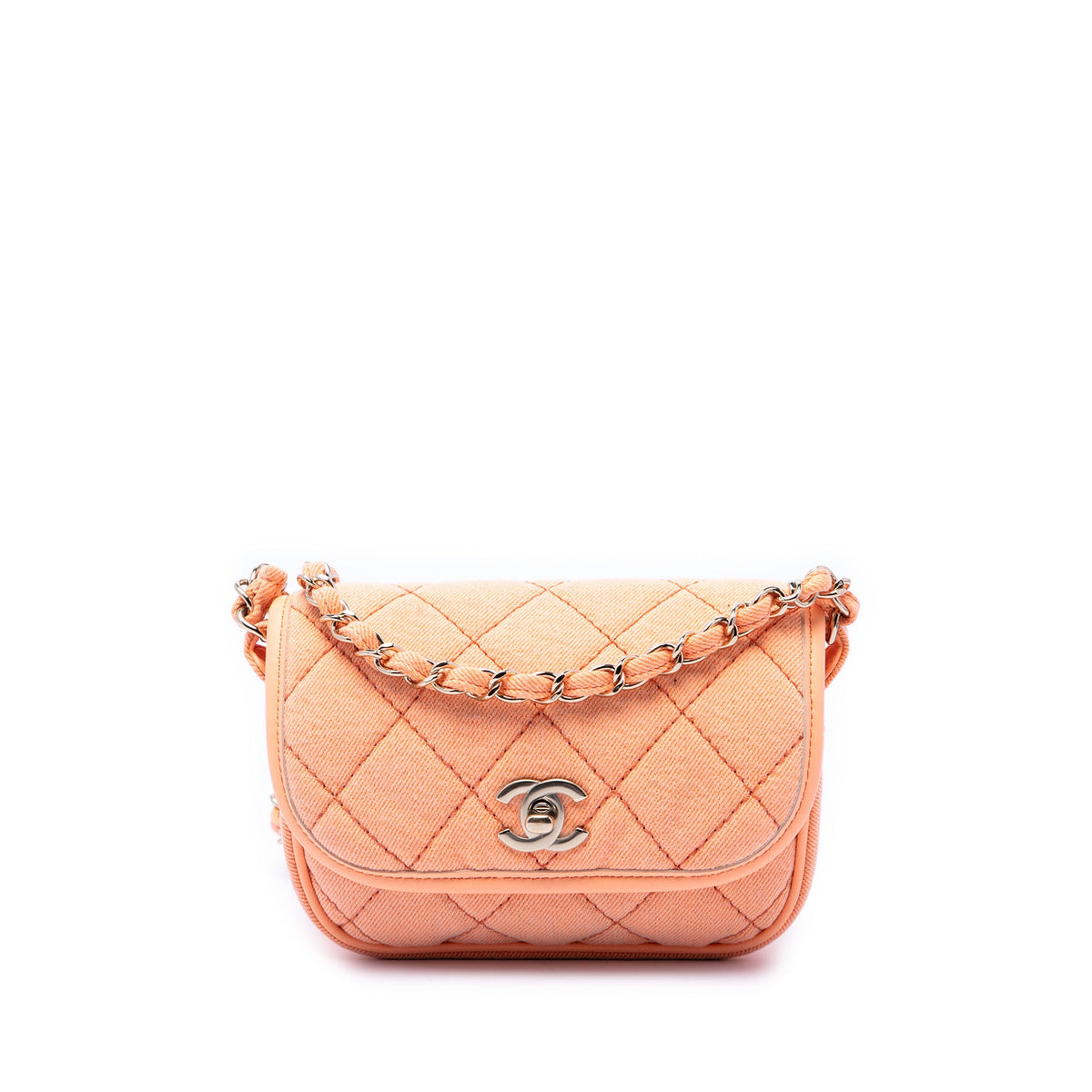 Chanel Mini CC Quilted Denim Messenger Flap