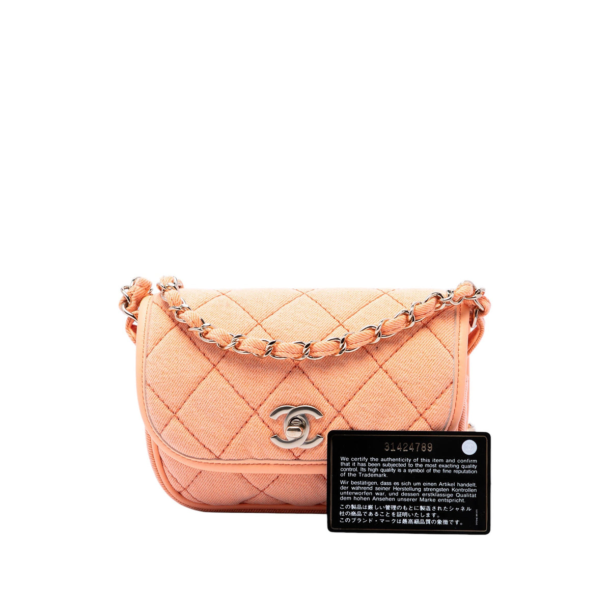 Chanel Mini CC Quilted Denim Messenger Flap