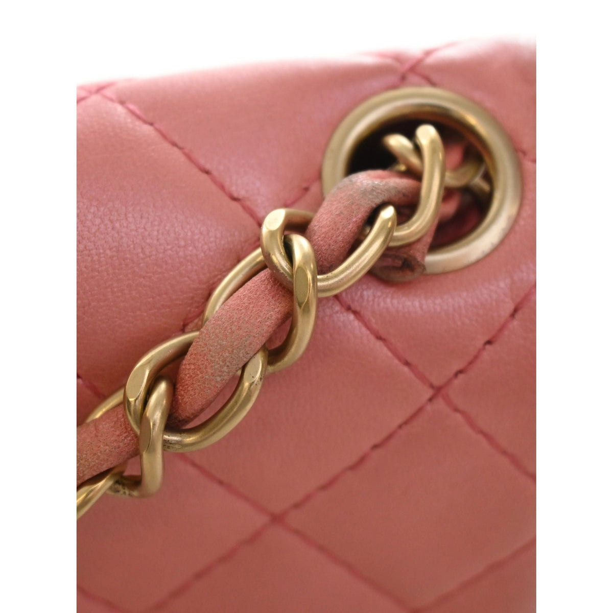 Chanel Mini Square Quilted Metallic Lambskin Precious Jewel Single Flap — Pink