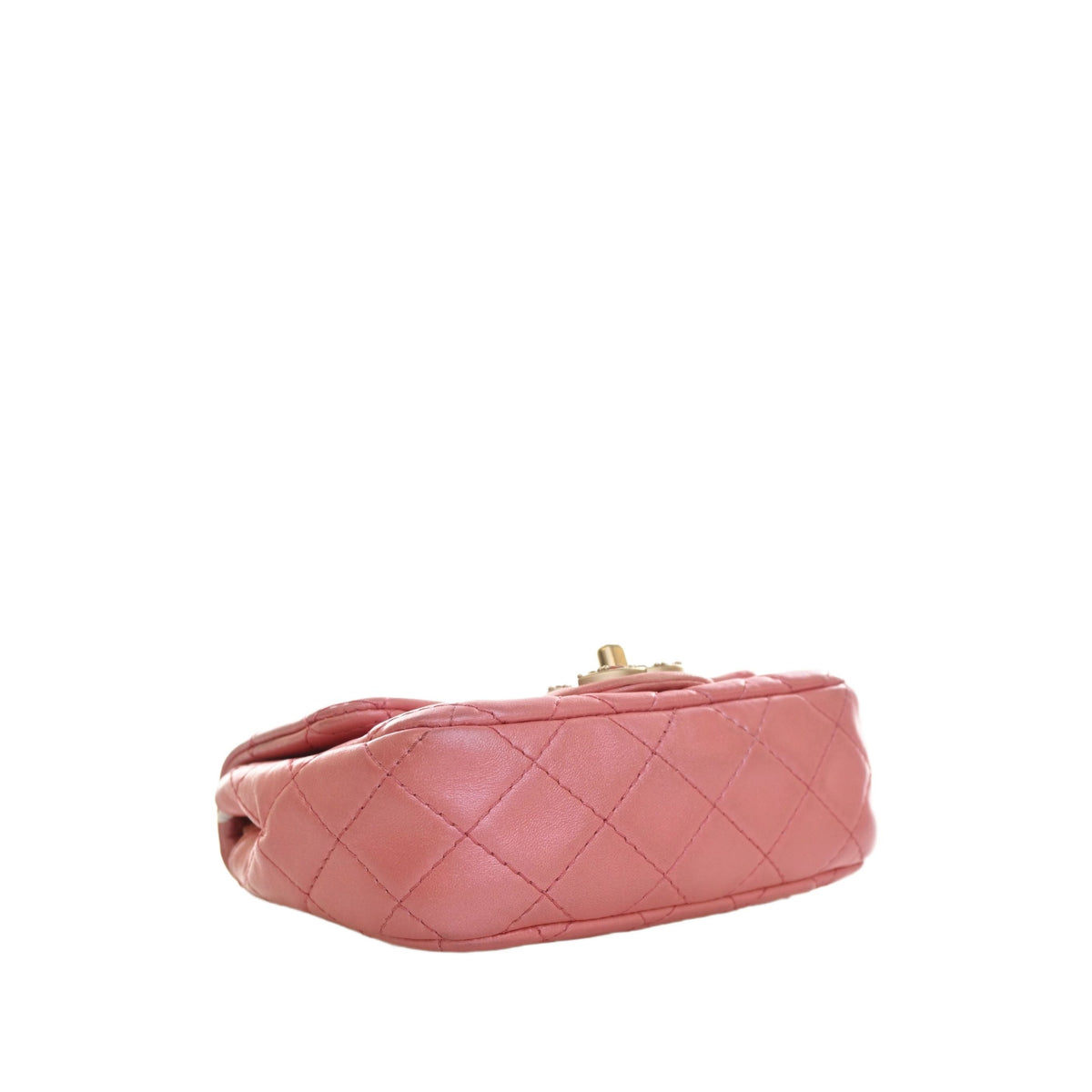 Chanel Mini Square Quilted Metallic Lambskin Precious Jewel Single Flap — Pink
