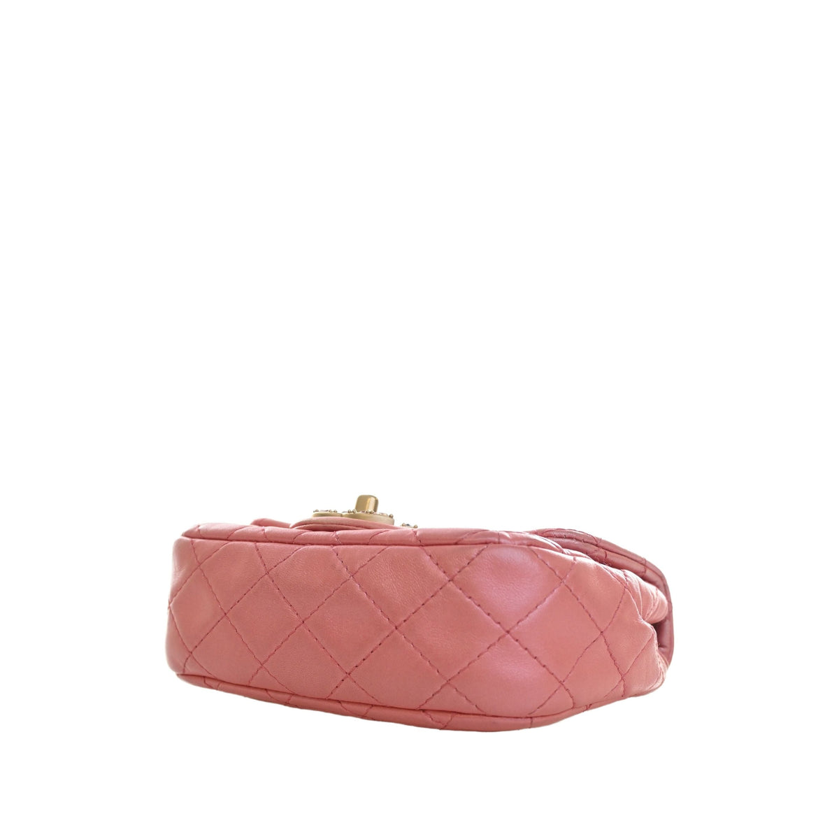 Chanel Mini Square Quilted Metallic Lambskin Precious Jewel Single Flap — Pink
