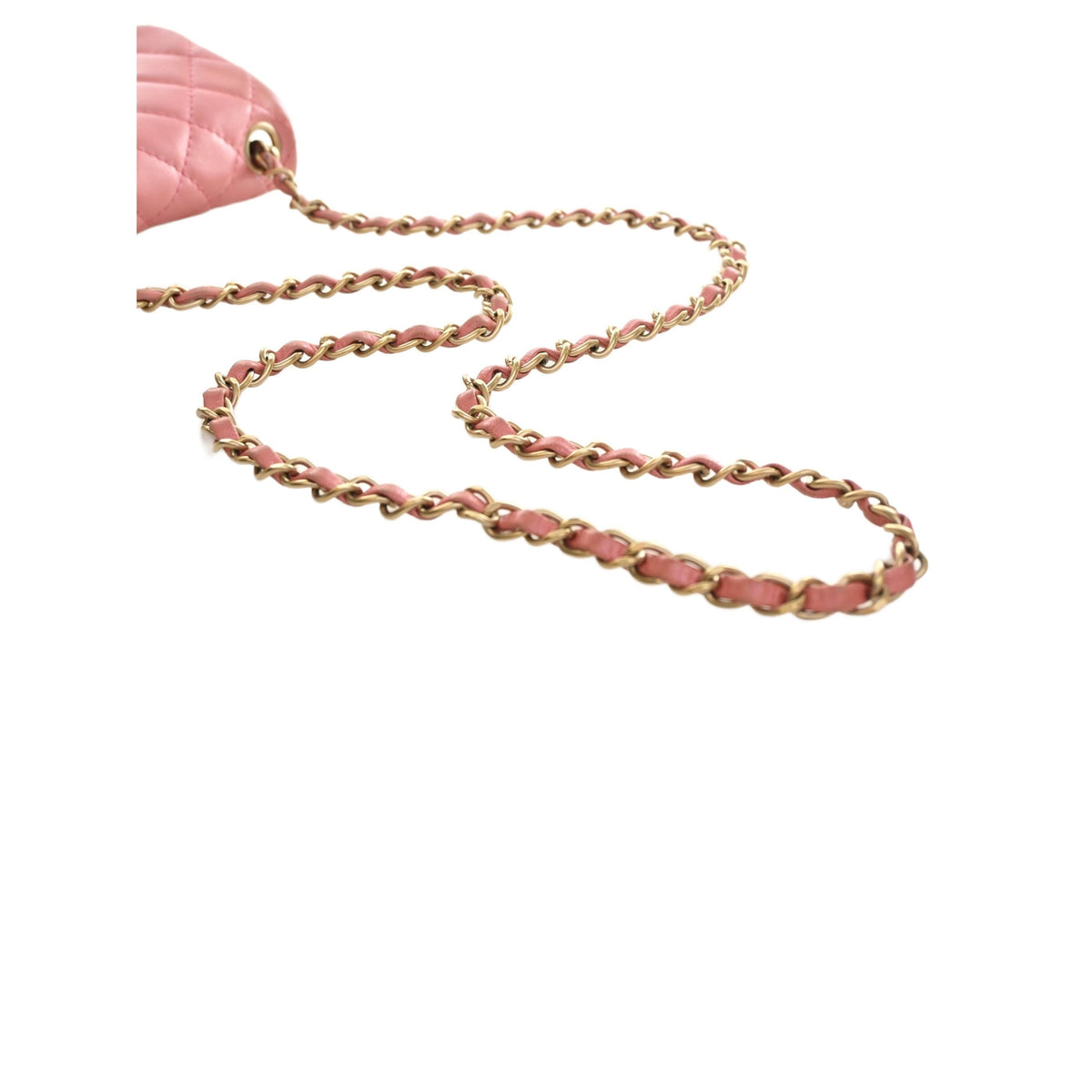Chanel Mini Square Quilted Metallic Lambskin Precious Jewel Single Flap — Pink