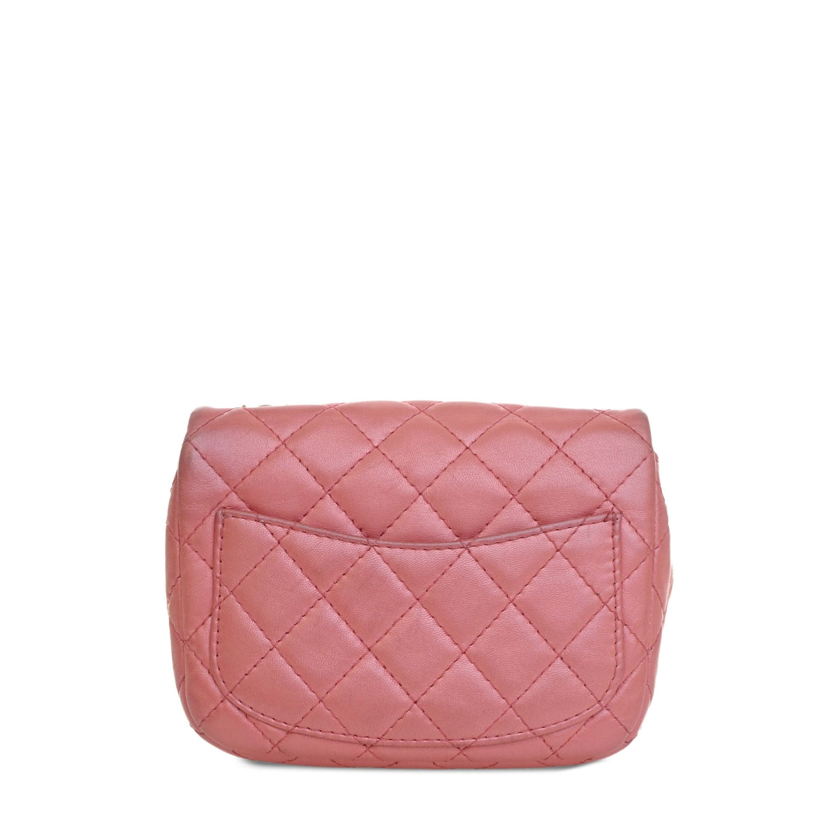 Chanel Mini Square Quilted Metallic Lambskin Precious Jewel Single Flap — Pink