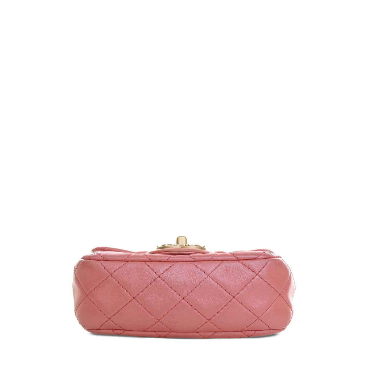 Chanel Mini Square Quilted Metallic Lambskin Precious Jewel Single Flap — Pink