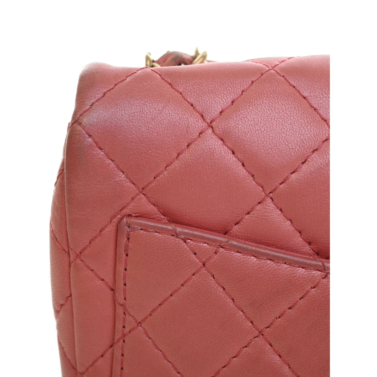 Chanel Mini Square Quilted Metallic Lambskin Precious Jewel Single Flap — Pink