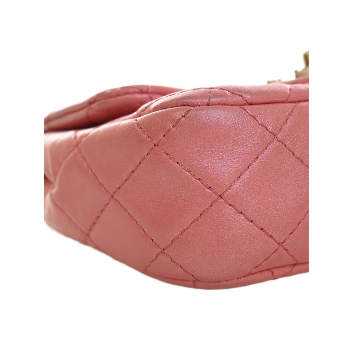 Chanel Mini Square Quilted Metallic Lambskin Precious Jewel Single Flap — Pink