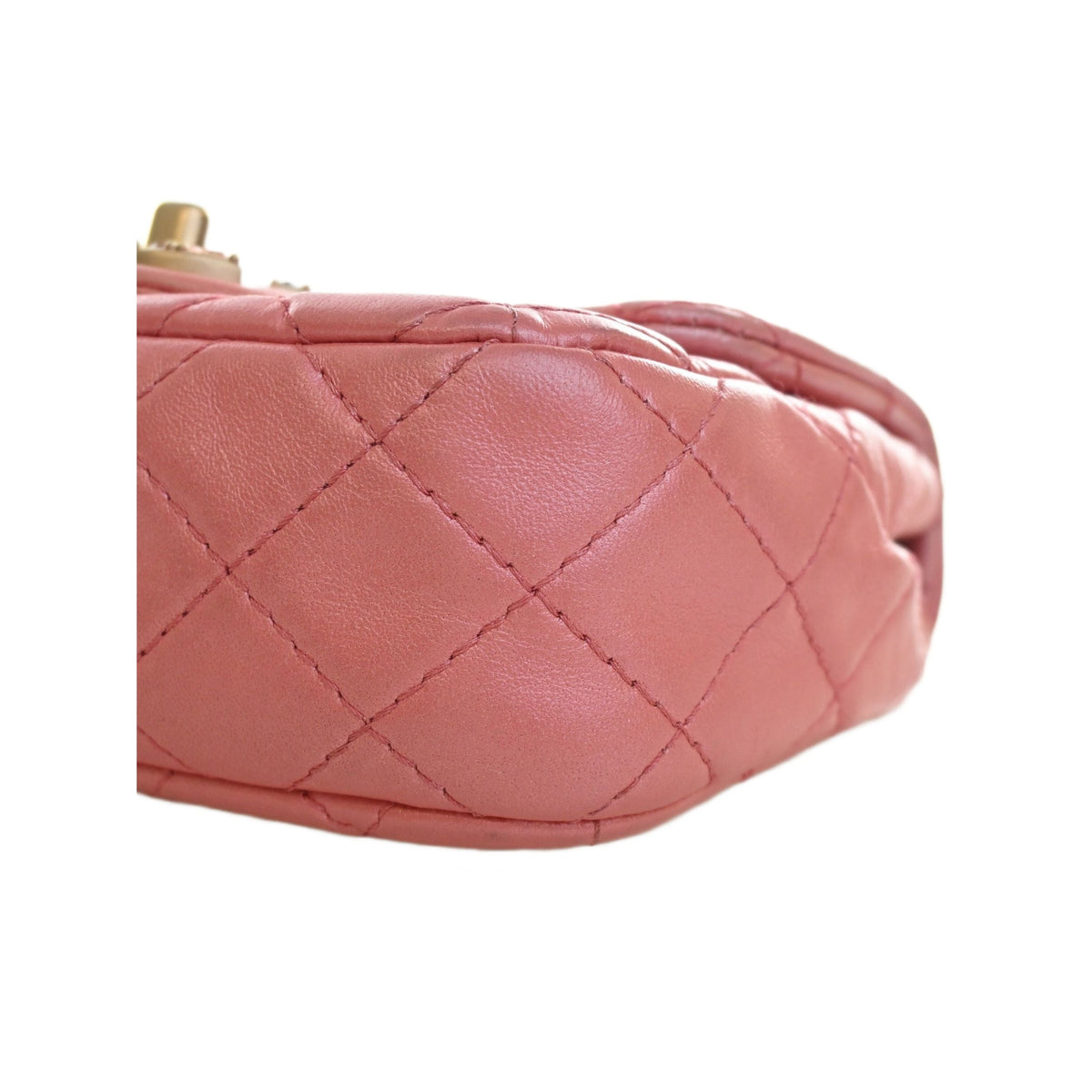 Chanel Mini Square Quilted Metallic Lambskin Precious Jewel Single Flap — Pink
