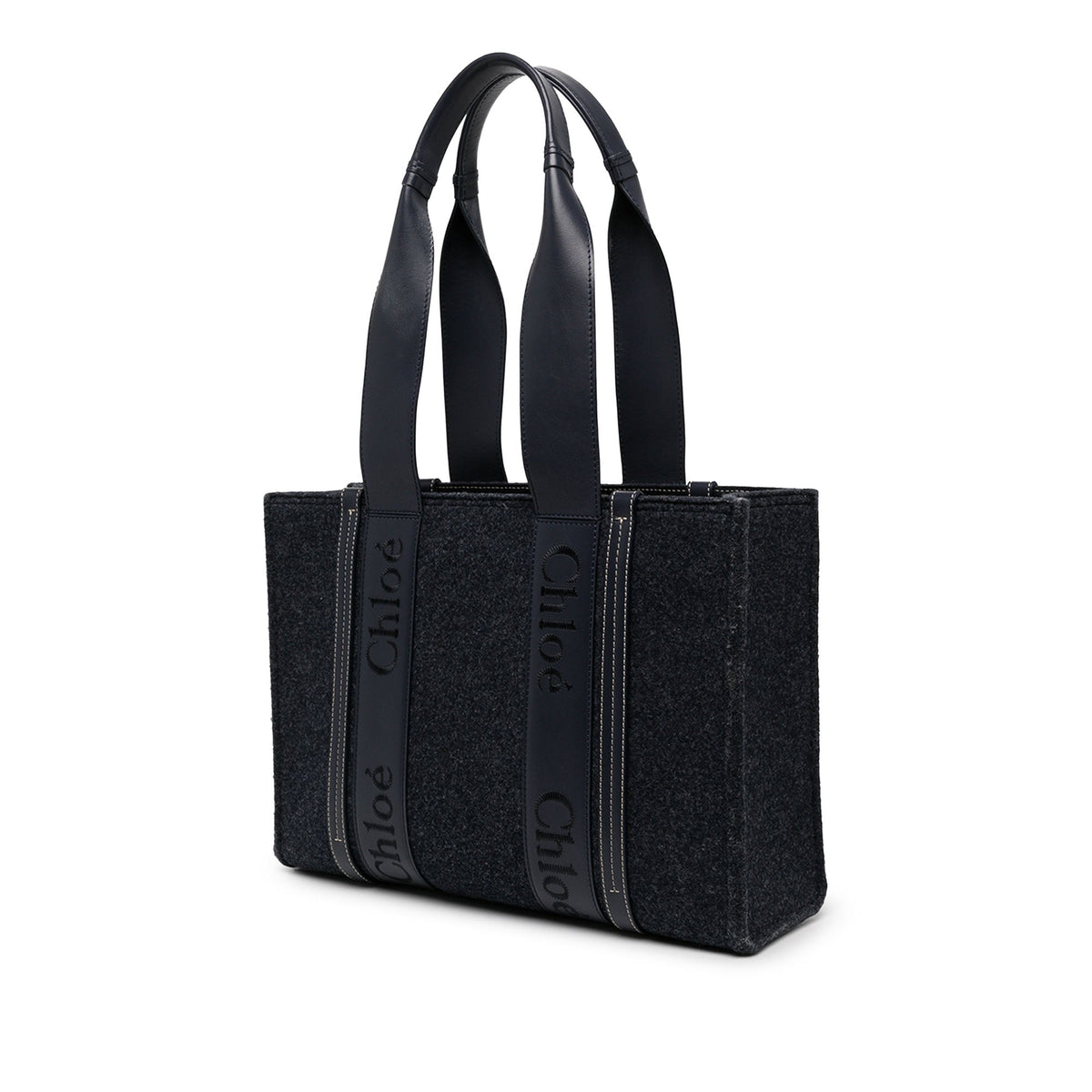 Chloé Medium Felt Woody Tote — Blue