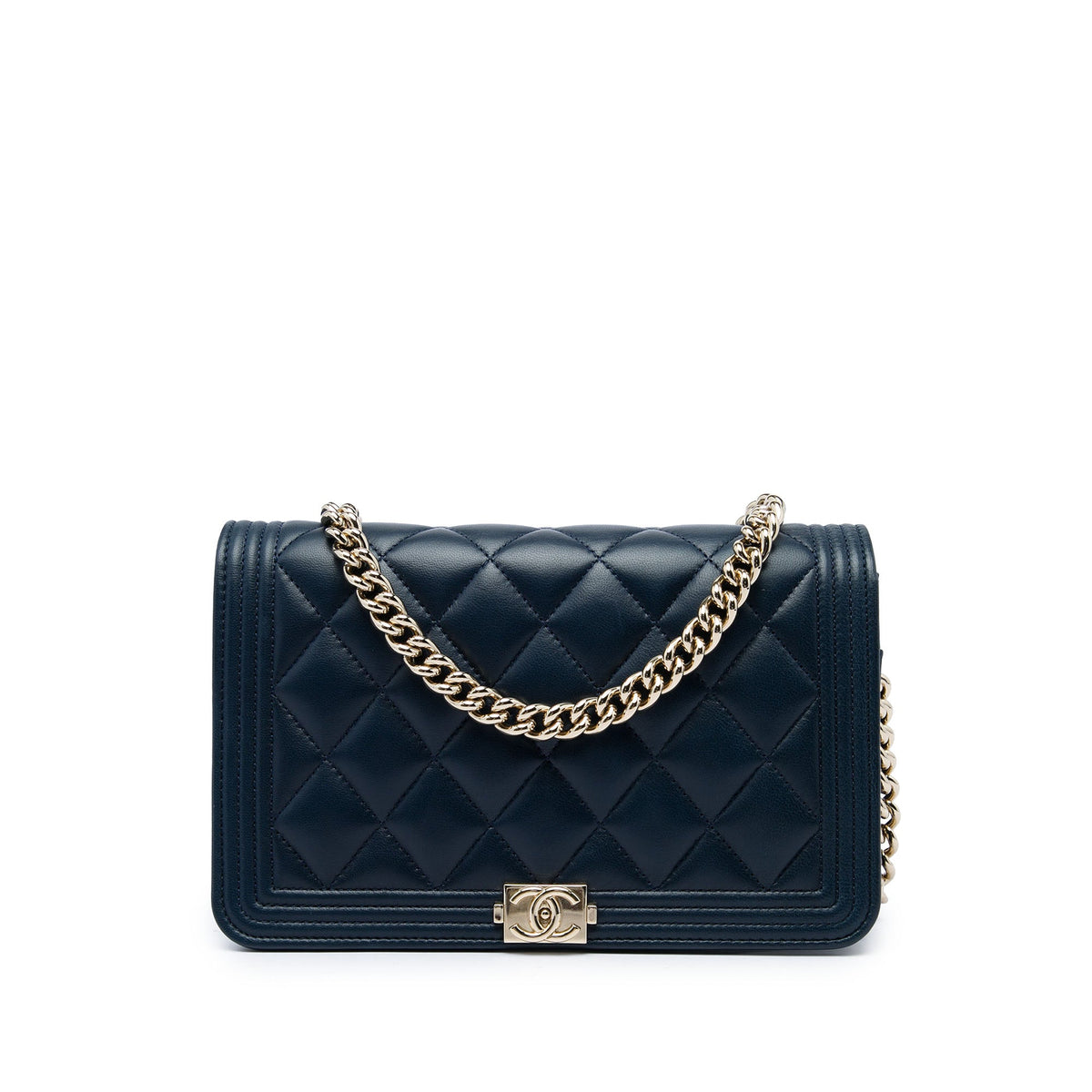 Chanel Small Quilted Lambskin Boy Flap — Blue
