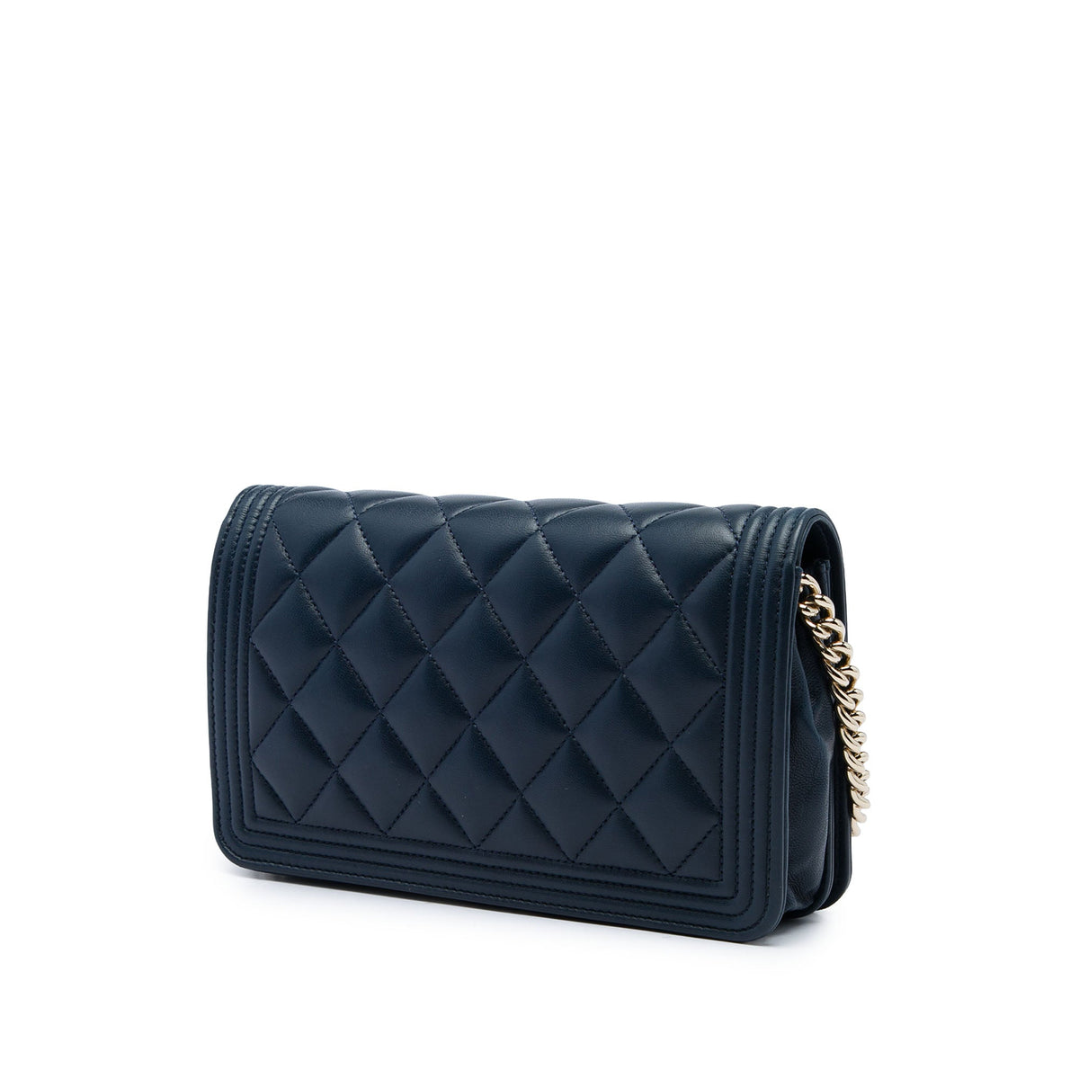 Chanel Small Quilted Lambskin Boy Flap — Blue