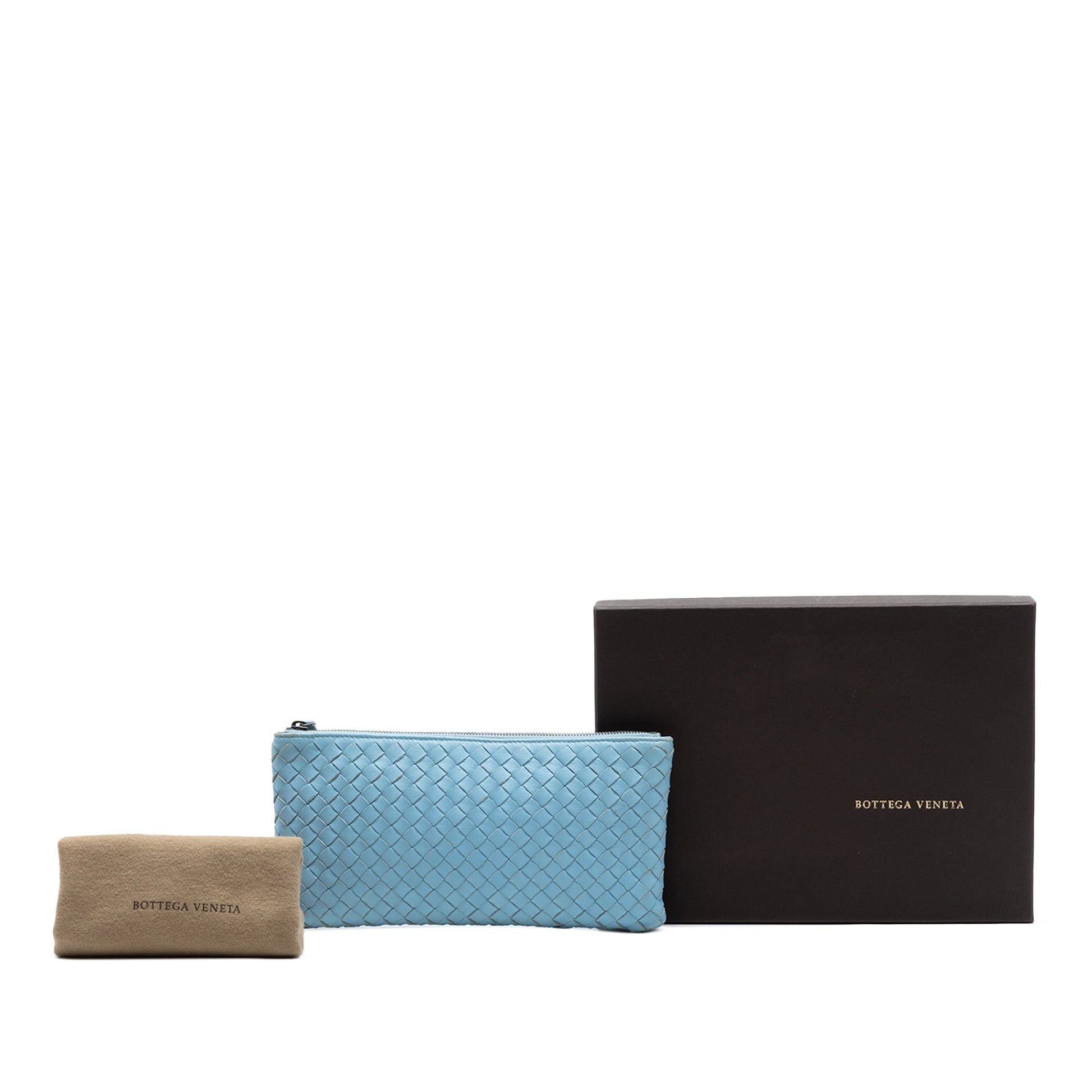Bottega Veneta Small Nappa Intrecciato Zip Pouch