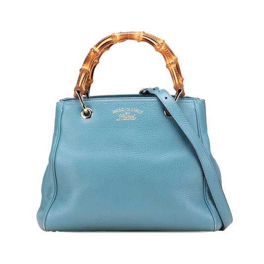 Gucci Small Calfskin Bamboo Shopper Satchel