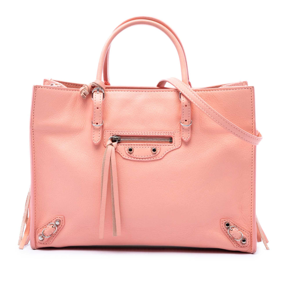 Balenciaga Calfskin Papier A6 Zip Around Satchel