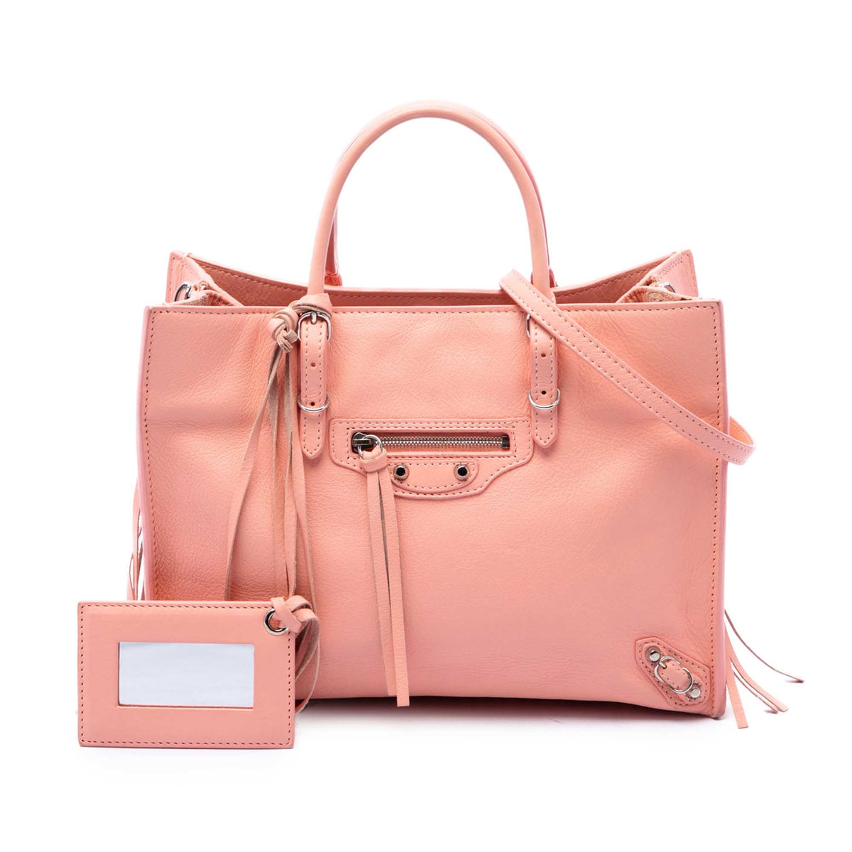 Balenciaga Calfskin Papier A6 Zip Around Satchel