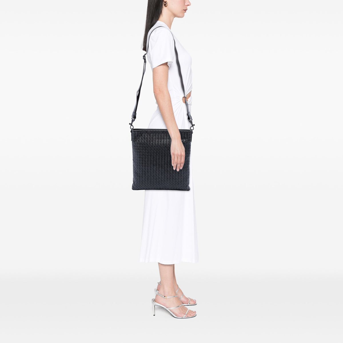 Bottega Veneta Nappa Intrecciato VN Crossbody — Black